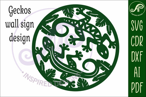 Geckos, Lizards wall sign, SVG file. SVG APInspireddesigns 