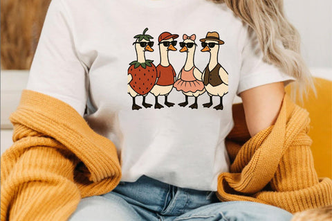 Geese dressed in fun outfits Sublimation Clipart Sublimation SVGArt 