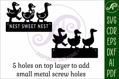 Geese Key holders for metal and laser cutting SVG APInspireddesigns 