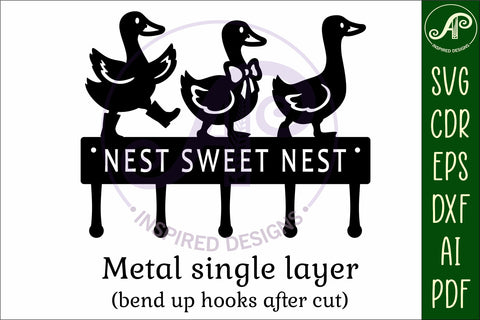 Geese Key holders for metal and laser cutting SVG APInspireddesigns 