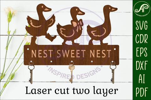 Geese Key holders for metal and laser cutting SVG APInspireddesigns 