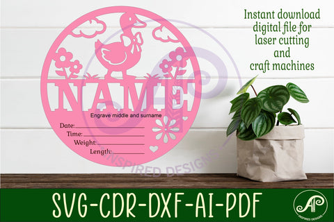 Geese themed Newborn Baby stats, Birth plaque, name SVG APInspireddesigns 