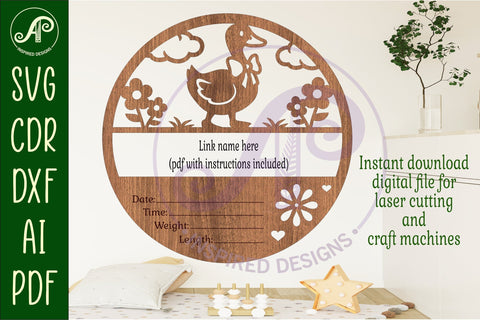 Geese themed Newborn Baby stats, Birth plaque, name SVG APInspireddesigns 
