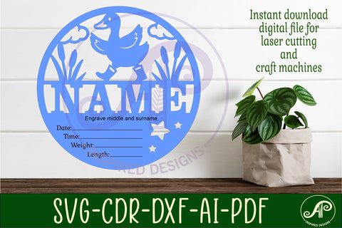 Geese themed Newborn Baby stats, Birth plaque, name SVG APInspireddesigns 