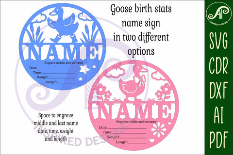 Geese themed Newborn Baby stats, Birth plaque, name SVG APInspireddesigns 