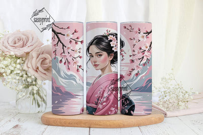Geisha Cherry Blossom 20oz Tumbler Wrap Sublimation sassyprint 