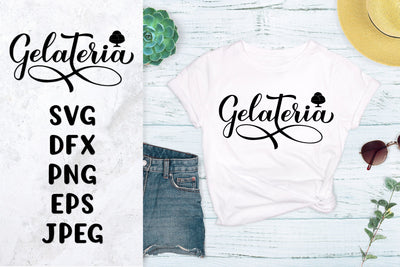 Gelateria hand lettered SVG. Italian ice cream gelato SVG LaBelezoka 