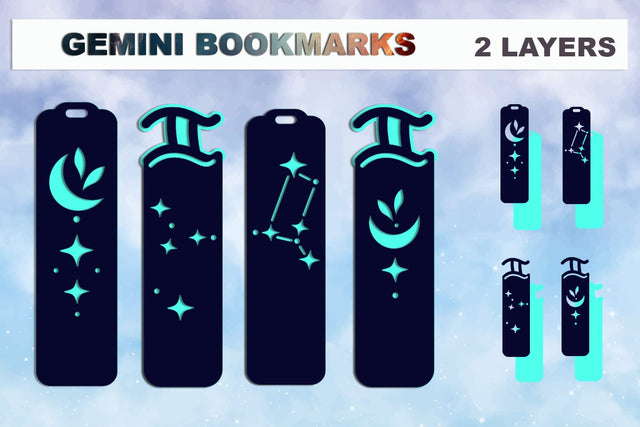 Gemini bookmarks svg, Zodiac sign Layered bookmarks svg SVG AnastasiyaArtDesign 