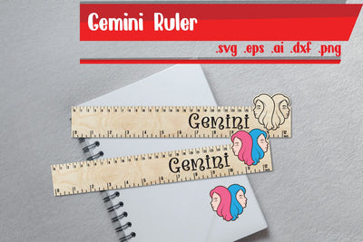 Gemini Ruler | Gemini Wooden Ruler | Ruler Engraving SVG zafrans studio 