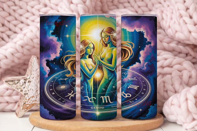 Gemini Zodiac 20oz Tumbler Wrap Sublimation DesignSVG 