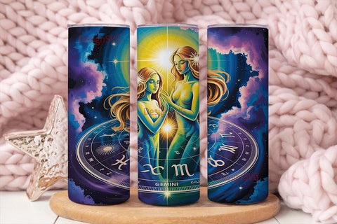 Gemini Zodiac 20oz Tumbler Wrap Sublimation DesignSVG 