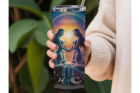 Gemini Zodiac 20oz Tumbler Wrap Sublimation DesignSVG 