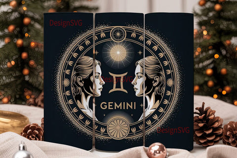 Gemini Zodiac 20oz Tumbler Wrap Sublimation DesignSVG 