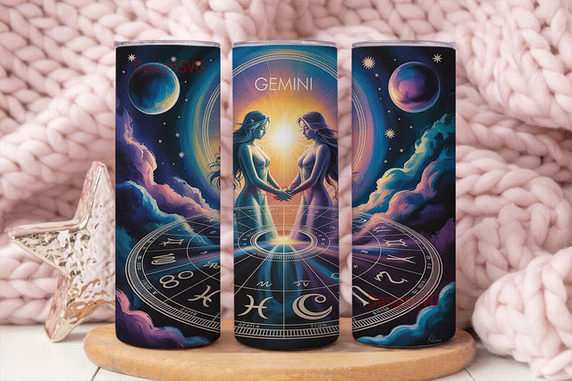 Gemini Zodiac 20oz Tumbler Wrap Sublimation DesignSVG 