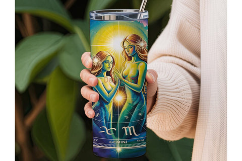Gemini Zodiac 20oz Tumbler Wrap Sublimation DesignSVG 