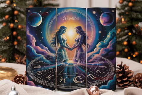 Gemini Zodiac 20oz Tumbler Wrap Sublimation DesignSVG 