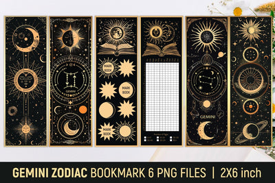 Gemini zodiac bookmark Sublimation KMarinaDesign 