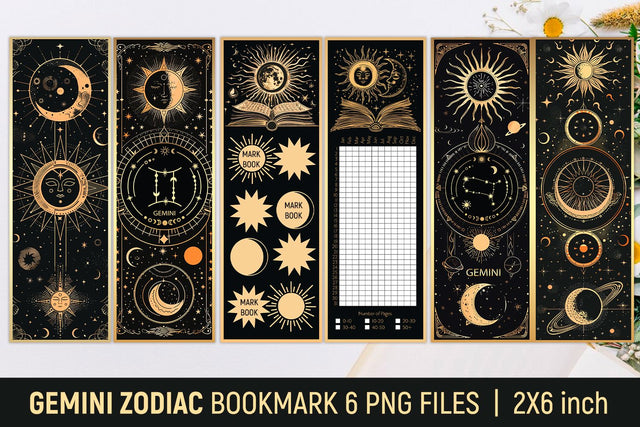 Gemini zodiac bookmark Sublimation KMarinaDesign 