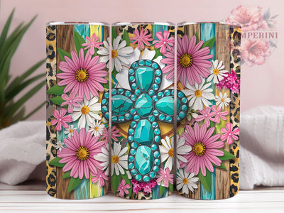 Gemstone Cross Floral Faith Tumbler, Floral Christian Tumbler, Faith Tumbler Wrap, 20oz Tumbler Sublimation, Religious Gift Tumbler, Digital Tumbler Wrap, Boho Faith Tumbler Sublimation Li Zamperini 