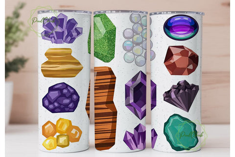 Gemstone Crystal 20oz Tumbler Wrap Sublimation PixelChick 