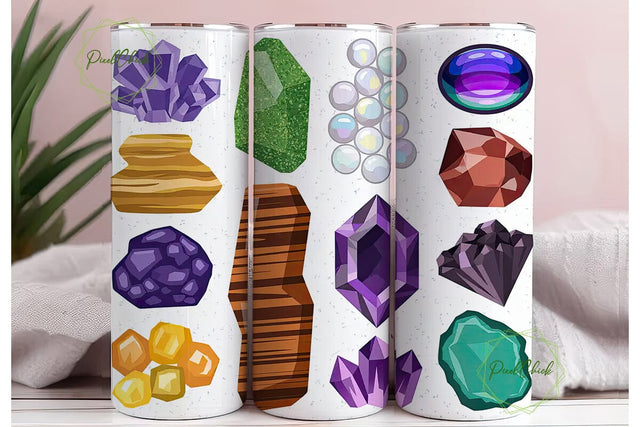 Gemstone Crystal 20oz Tumbler Wrap Sublimation PixelChick 
