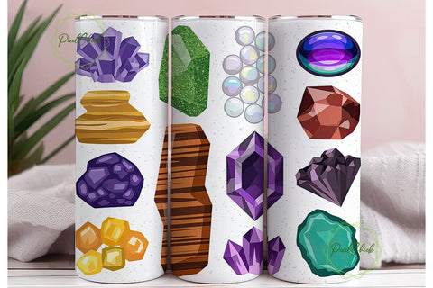 Gemstone Crystal 20oz Tumbler Wrap Sublimation PixelChick 