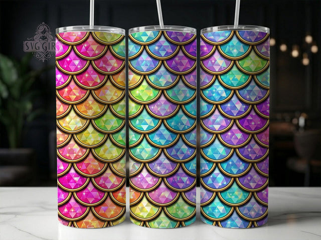 Gemstone Mermaid Scales 20oz Tumbler, Gemstone Mermaid Scales, Mermaid Scales, Gemstone Tumbler, Mermaid Tumbler, 20oz Tumbler, Scales Tumbler, Tumbler Wrap Sublimation SvggirlplusArt 