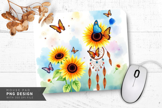 Gentle Blue Butterflies Mousepad Sublimation Regulrcrative 