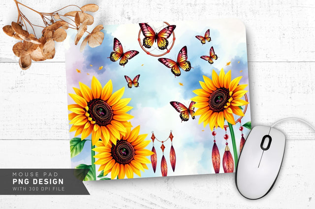 Gentle Blue Butterflies Mousepad Sublimation Regulrcrative 