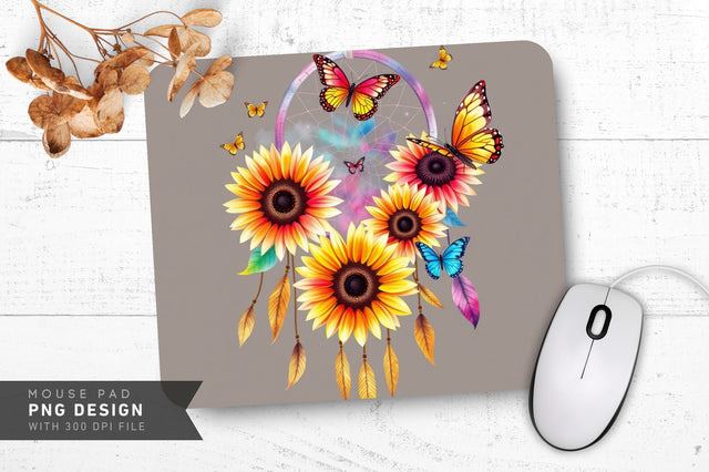 Gentle Blue Butterflies Mousepad Sublimation Regulrcrative 