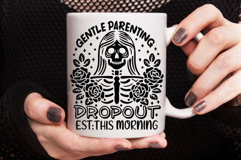 Gentle parenting dropout| Floral Skeleton SVG Cutting Files. SVG CosmosFineArt 