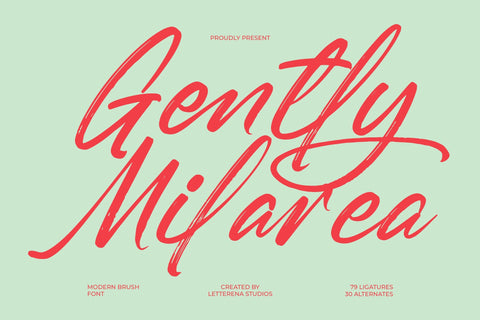Gently Milarea - Modern Brush Font Font Letterena Studios 