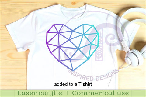 Geo heart wall sign, SVG laser cut file SVG APInspireddesigns 