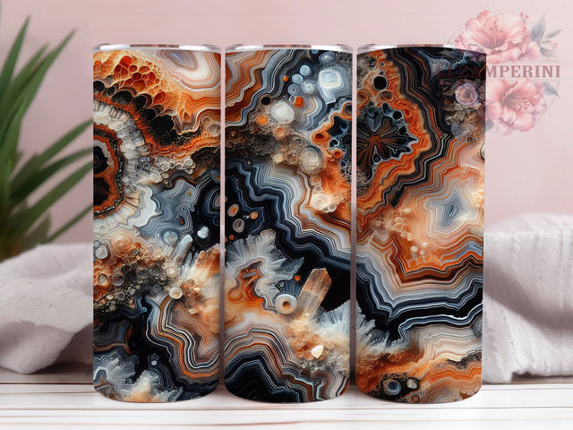 Geode Crystal Gemstone Boho Tumbler, Gemstone PNG Design, Crystal Cup Art, 20oz Sublimation Wrap, Agate Slice Tumbler, Earthy Boho Drinkware, Sparkly Rock Pattern Sublimation Li Zamperini 