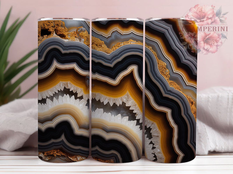 Geode Crystal Gemstone Boho Tumbler, Gemstone PNG Design, Crystal Cup Art, 20oz Sublimation Wrap, Agate Slice Tumbler, Earthy Boho Drinkware, Sparkly Rock Pattern Sublimation Li Zamperini 