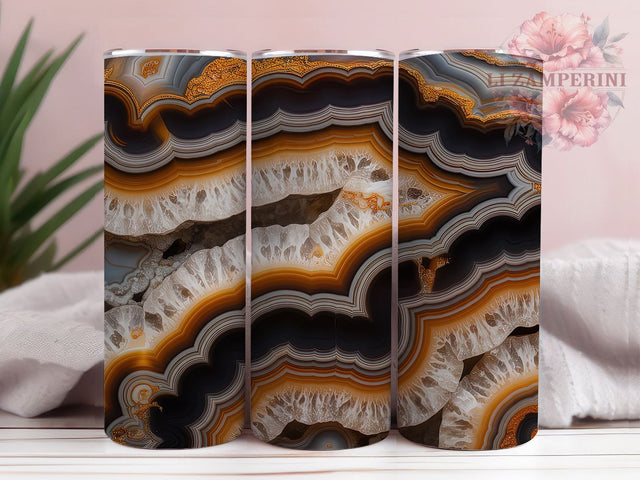 Geode Crystal Gemstone Boho Tumbler, Gemstone PNG Design, Crystal Cup Art, 20oz Sublimation Wrap, Agate Slice Tumbler, Earthy Boho Drinkware, Sparkly Rock Pattern Sublimation Li Zamperini 