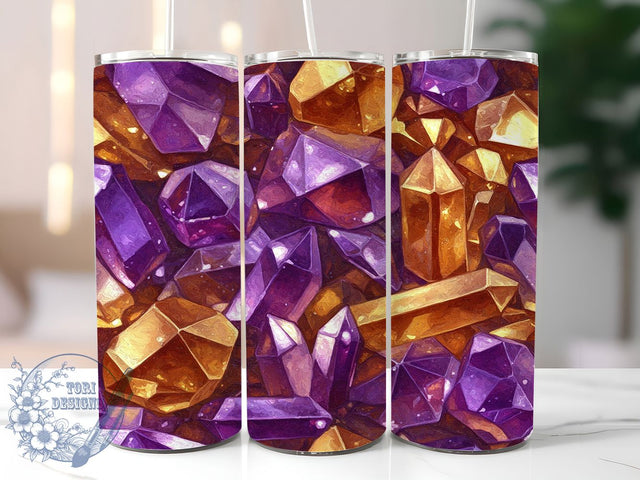 Geode Crystal Glitter Tumbler Wrap, Sparkling Crystal Design, 20oz Agate Sublimation, Colorful Gemstone Art, Glitter Rock Pattern, Vibrant Mineral Print, Luxury Stone Aesthetic Sublimation ToriDesigns 