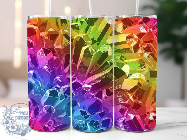 Geode Crystal Glitter Tumbler Wrap, Sparkling Crystal Design, 20oz Agate Sublimation, Colorful Gemstone Art, Glitter Rock Pattern, Vibrant Mineral Print, Luxury Stone Aesthetic Sublimation ToriDesigns 