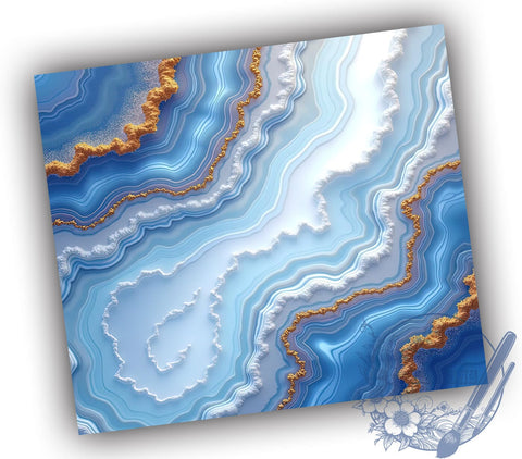 Geode Tumbler, Marble Design, 20oz Tumbler Wrap, Gold and White, Opal Effect, Sublimation Design, Elegant Tumbler Sublimation ToriDesigns 