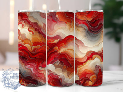 Geode Tumbler, Red Marble Design, Sparkly Tumbler, 20oz Wrap, Gold and Red, Opal Effect, Glamorous Tumbler Sublimation ToriDesigns 