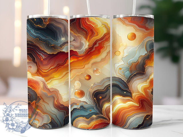 Geode Tumbler, Red Marble Design, Sparkly Tumbler, 20oz Wrap, Gold and Red, Opal Effect, Glamorous Tumbler Sublimation ToriDesigns 