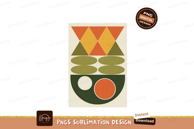 Geometric Abstract Composition Orange Green Yellow Sublimation Designangry 