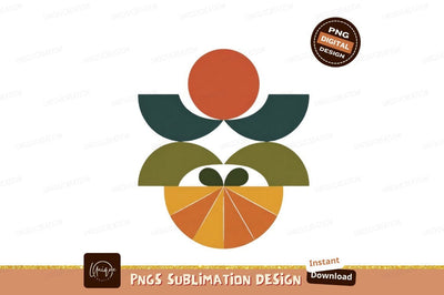 Geometric Abstract Floral Design orange Sublimation Designangry 