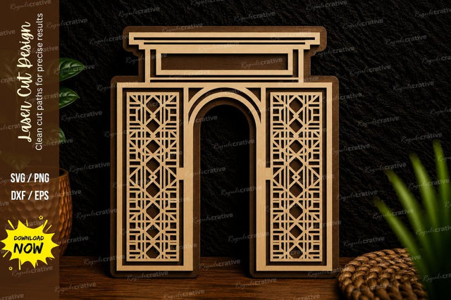 Geometric Arch Frame Laser Cut Svg Design SVG Regulrcrative 