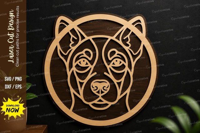Geometric Bear Face SVG Laser Cut Wall Decor File SVG Regulrcrative 