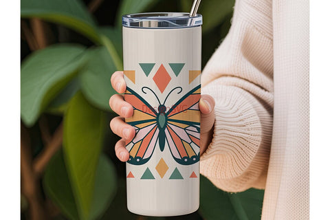 Geometric Butterfly 20oz Tumbler Wrap Sublimation DesignSVG 