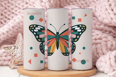 Geometric Butterfly 20oz Tumbler Wrap Sublimation DesignSVG 
