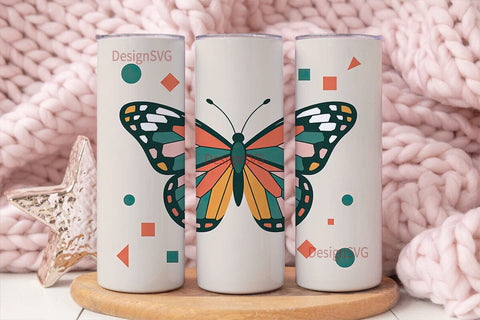 Geometric Butterfly 20oz Tumbler Wrap Sublimation DesignSVG 