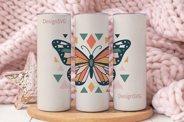 Geometric Butterfly 20oz Tumbler Wrap Sublimation DesignSVG 