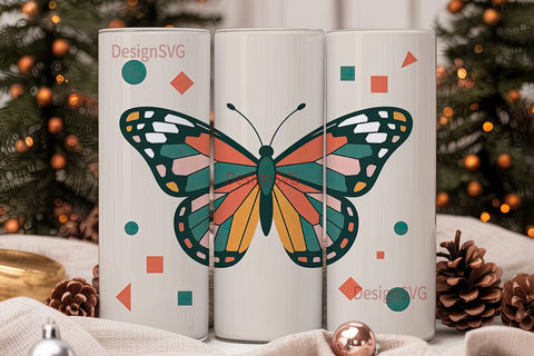 Geometric Butterfly 20oz Tumbler Wrap Sublimation DesignSVG 